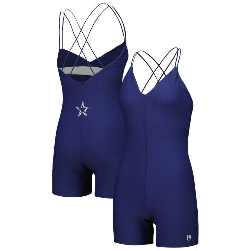 KadyLuxe Dallas Cowboys‎ Romper Bodysuit Jumpsuit Activewear NFL Blue Large NWT